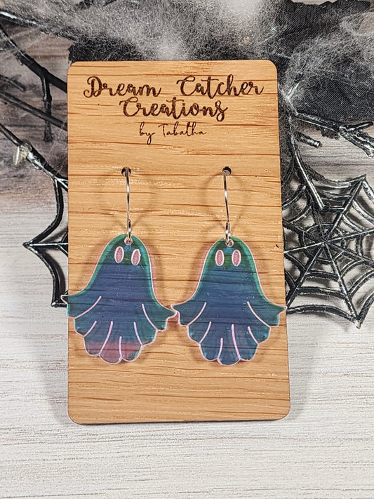 Clear Iridescent Ghost Acrylic Earrings