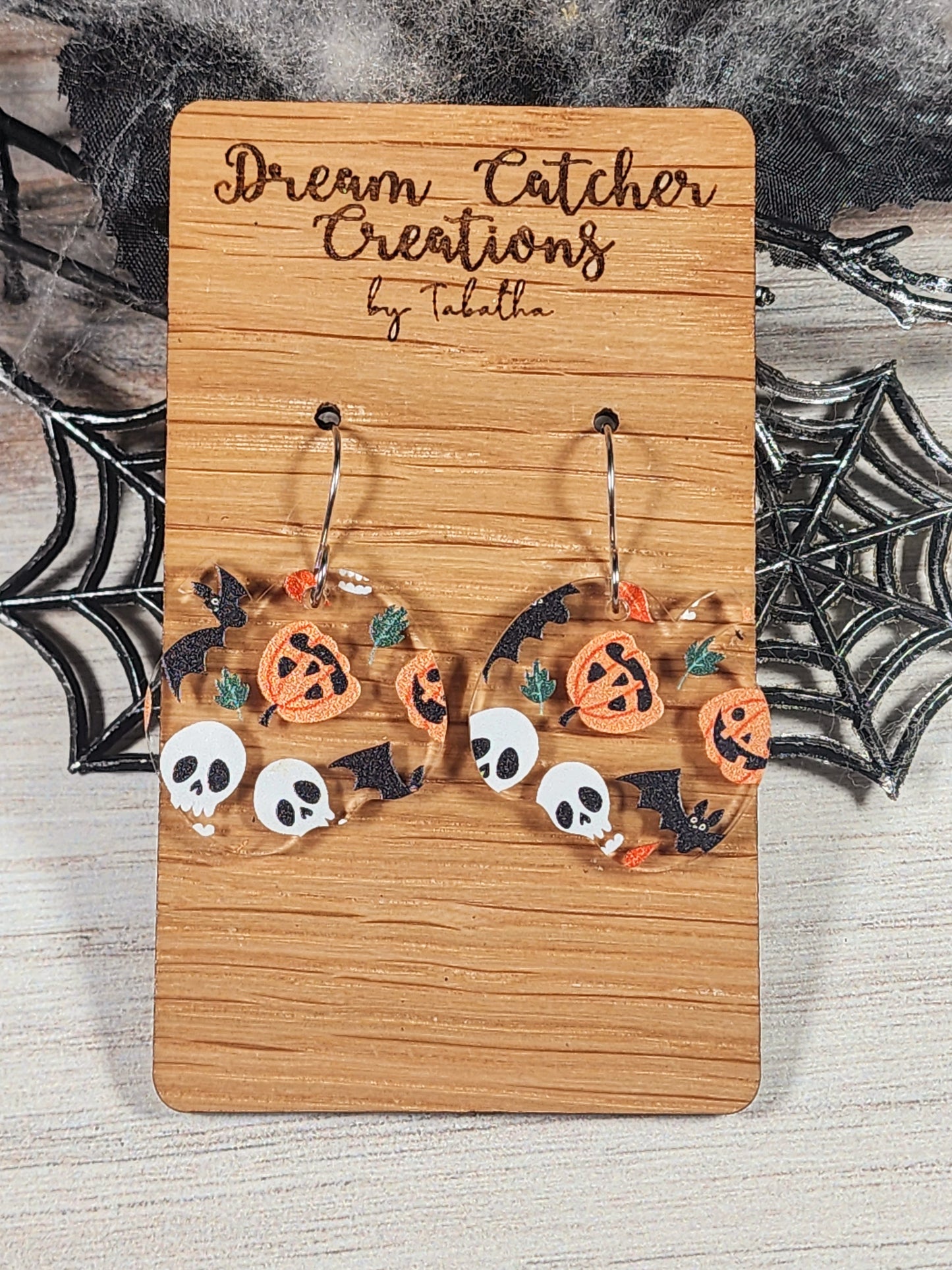 Halloween Pumpkin Acrylic Earrings