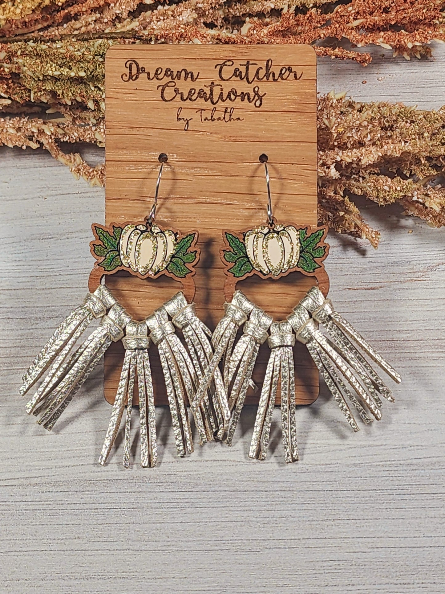 Pumpkin Fringe Earrings- Platinum