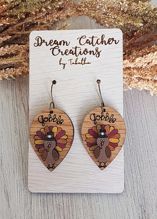 3d Turkey Wood Earrings