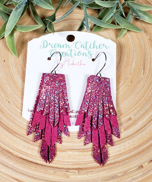 Boho Fringe- 2.5 in.- Fushia Pink