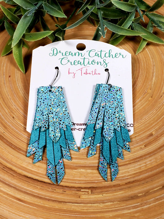 Boho Fringe- 2.5 in.- Aqua/Turquoise