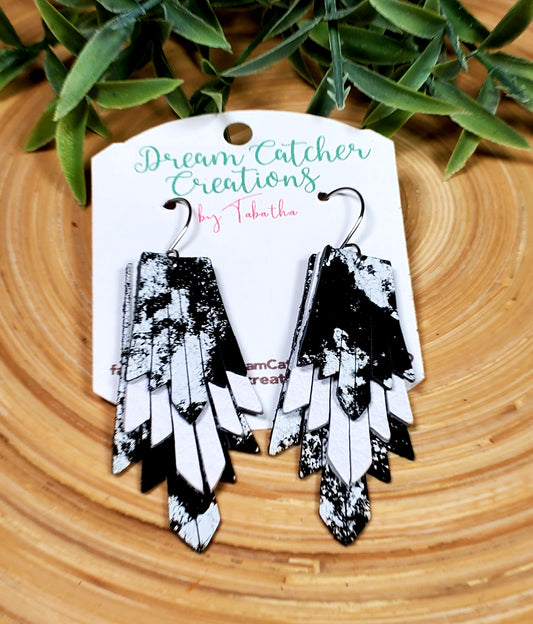 Boho Fringe- 2.5 in.- Black & White Abstract