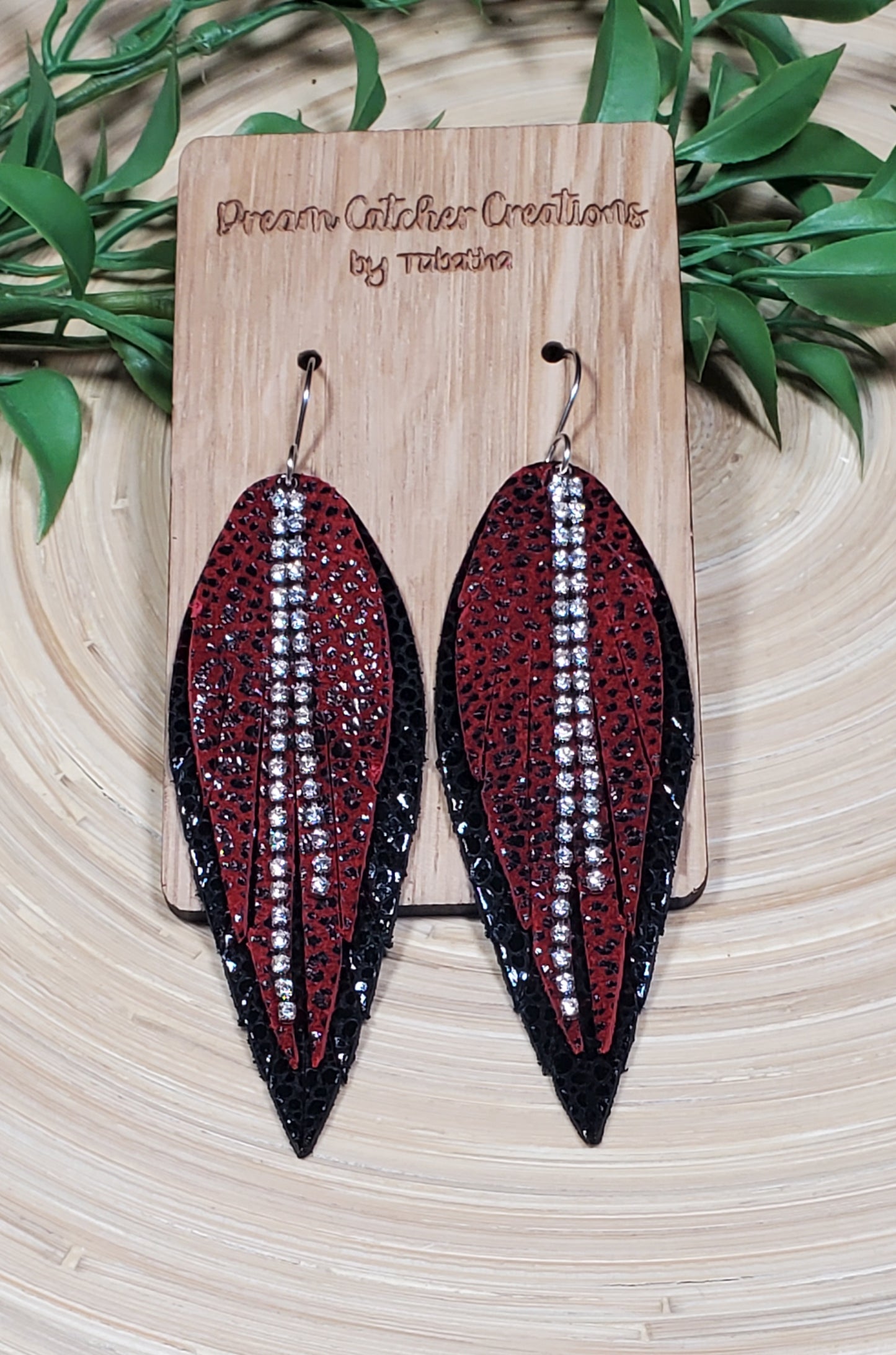 Fringy Leaves- Red & Black Jungle Cheetah