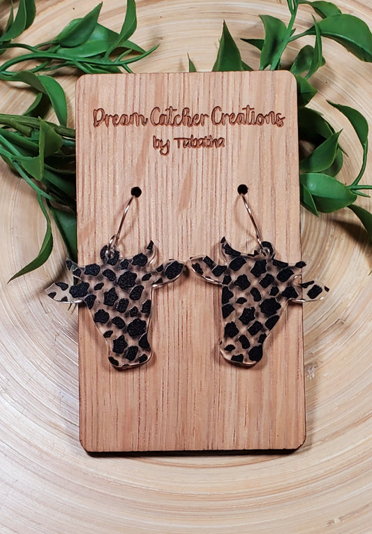 Cow Acrylic Earrings