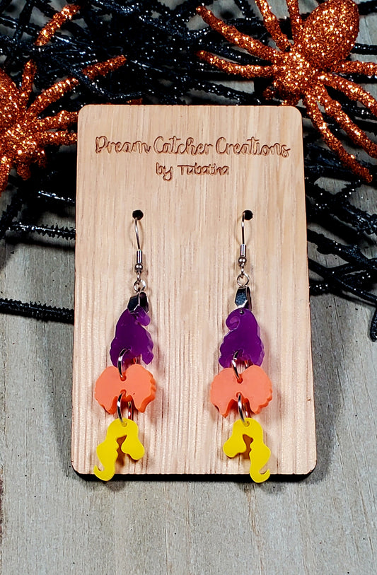 Witch Hair Dangle Acrylic Earrings