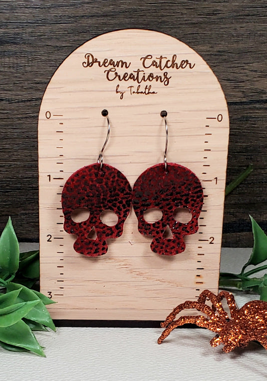 Leather Skulls- Red & Black Jungle Cheetah