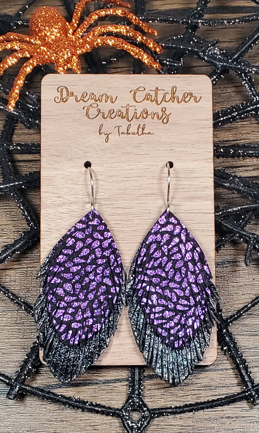 Fringed Leaves- Purple & Black