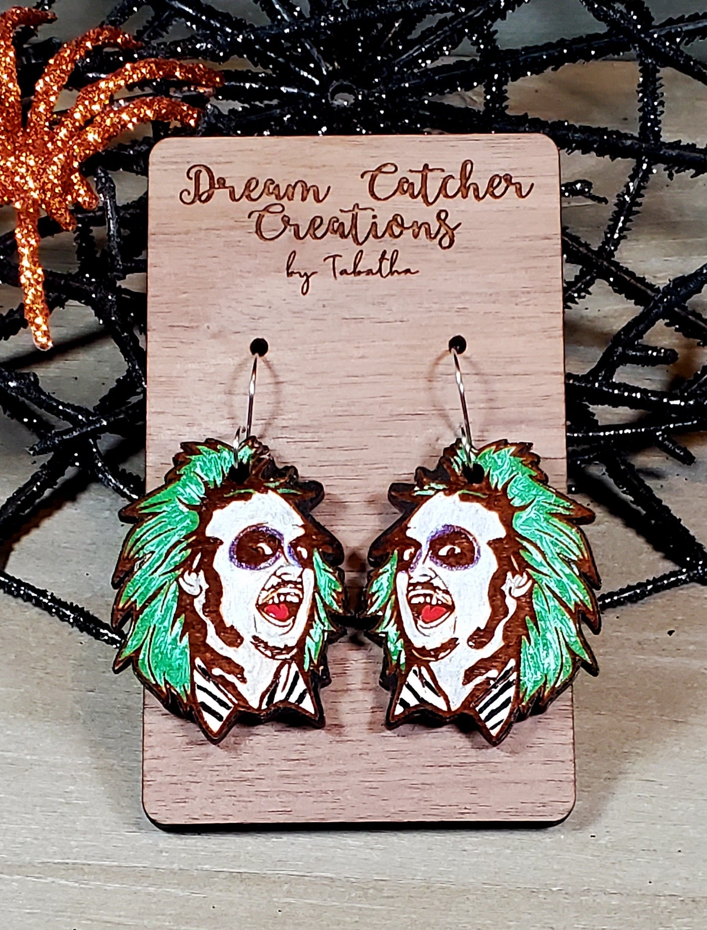 Beetle Man Wood Earrings- Michael K. Version