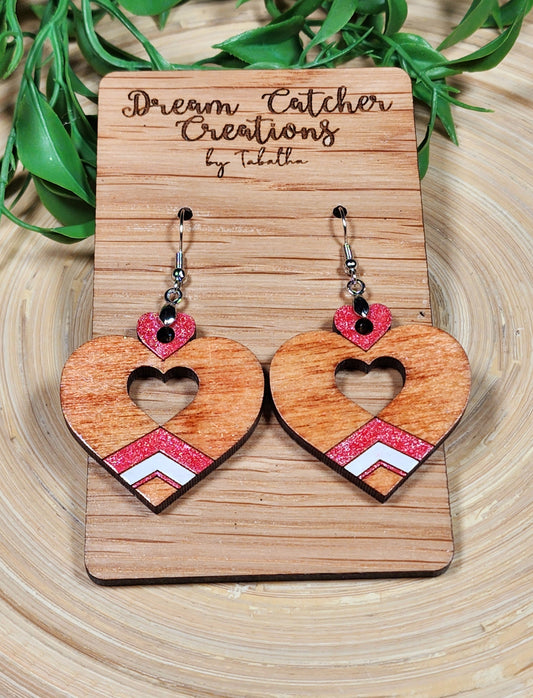 Open Heart Wood Earrings