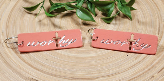 Worthy Bar Leather Earrings- MULTIPLE STYLES- Salmon