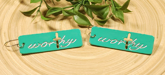 Worthy Bar Leather Earrings- MULTIPLE STYLES- Seafoam Green