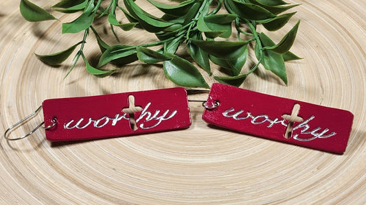 Worthy Bar Leather Earrings- MULTIPLE STYLES- Magenta