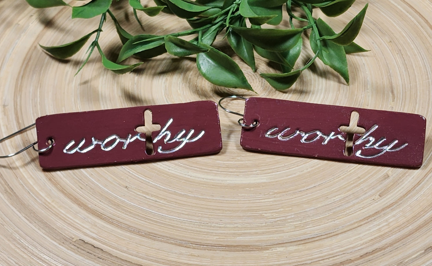 Worthy Bar Leather Earrings- MULTIPLE STYLES- Mauve