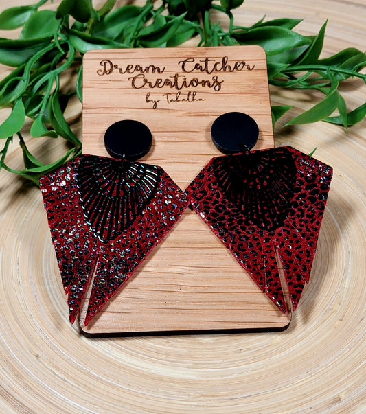 Boho Triangle- Red & Black Jungle Cheetah