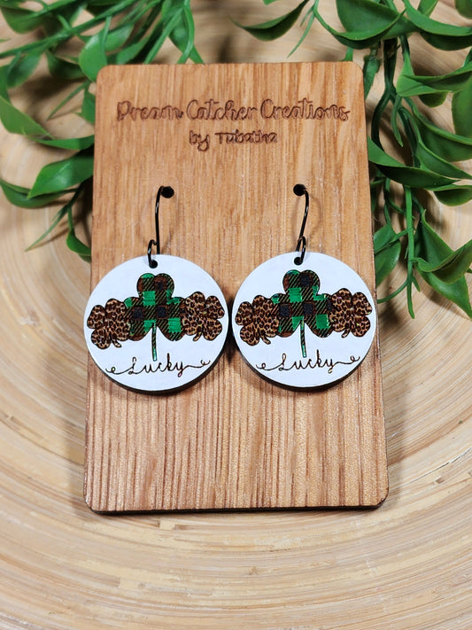 Lucky Shamrock Wood Earrings- Multiple Options