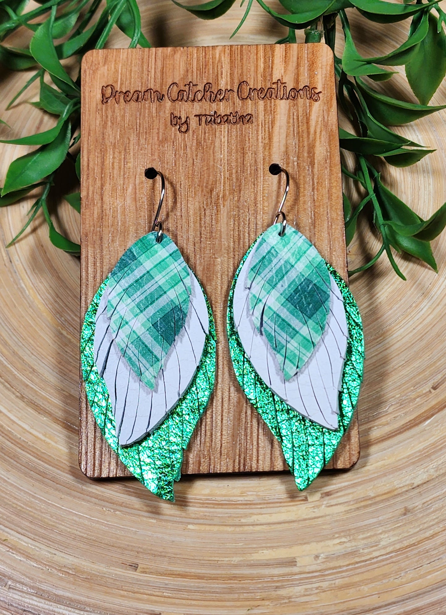 Fringed Petals- Green Plaid