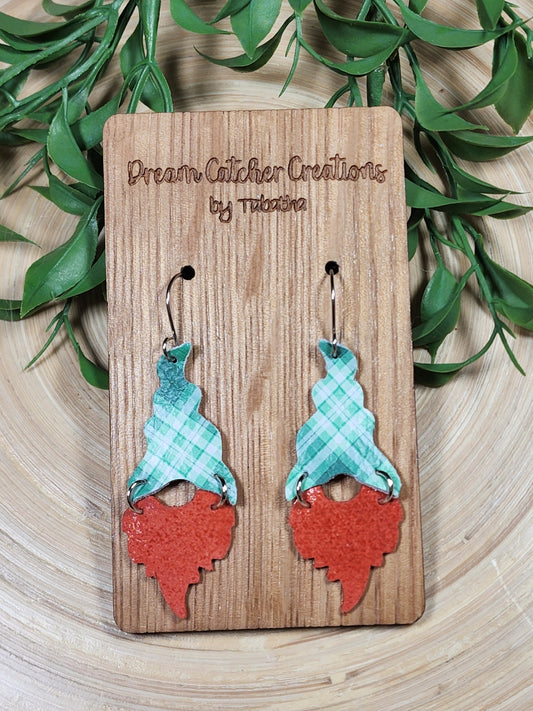 Gnome Leather Earrings- Leprechaun