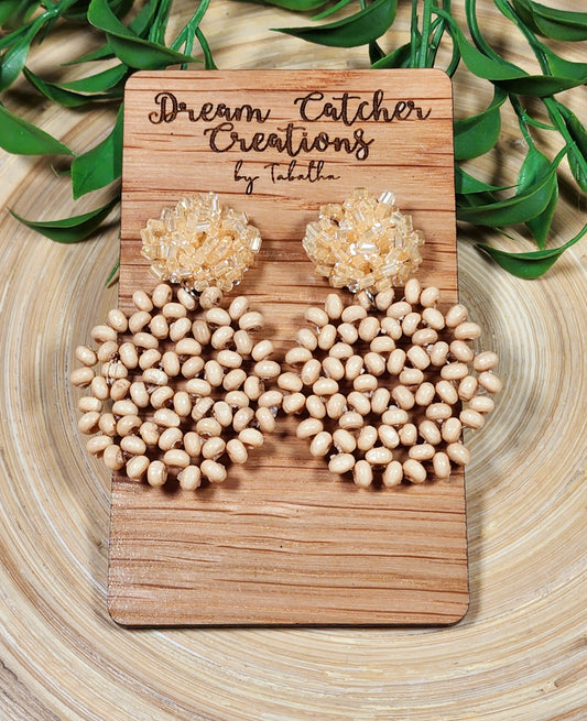 Natural Wooden Beaded Earrings